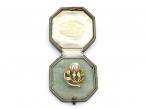 Art Nouveau diamond pearl and enamel flower brooch/pendant
