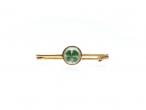 10kt yellow gold Essex crystal four leaf clover bar brooch