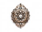 Impressive antique diamond cluster brooch in rose gold