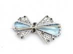 1950s Aquamarine & Diamond Bow Brooch