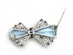 1950s Aquamarine & Diamond Bow Brooch