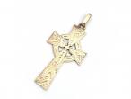 Vintage 9kt yellow gold openwork Celtic cross pendant
