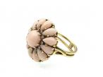 1960s angel skin coral and diamond floral cluster ring