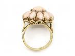 1960s angel skin coral and diamond floral cluster ring