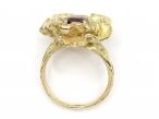 De Vroomen 1974 ruby and diamond flower ring in 18kt gold