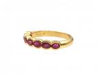 Vintage 18kt yellow gold ruby half eternity ring