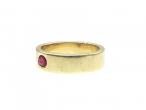 Vintage Burmese ruby and squared yellow gold ring