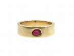 Vintage Burmese ruby and squared yellow gold ring