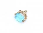 Vintage 9kt yellow gold and synthetic blue crystal spinner