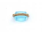 Vintage 9kt yellow gold and synthetic blue crystal spinner