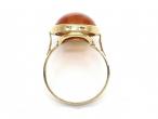 Vintage Italian oval amber dress ring in 18kt yellow gold