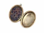 Antique oval locket with fine Royal blue enamel cross in gold