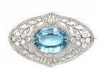 Belle Epoque Synthetic Spinel & Diamond Openwork Brooch