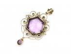 Arts & Crafts Amethyst & Demantoid Garnet Pendant by Murrle Bennett