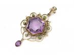 Arts & Crafts Amethyst & Demantoid Garnet Pendant by Murrle Bennett