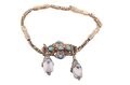 Victorian white coral and turquoise 18kt yellow gold bracelet