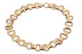 Retro chunky 15kt yellow gold architectural link necklace