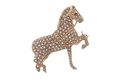 American Art deco Gold Equestrian seed pearl and ruby brooch