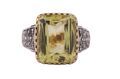 GEORGIAN REVIVAL CITRINE & ROSE CUT DIAMOND COCKTAIL RING, CIRCA 1960