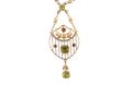 15kt Yellow Gold Peridot, Tourmaline and Seed Pearl Pendant Necklace15kt Yellow Gold Peridot, Tourmaline and Seed Pearl Pendant Necklace