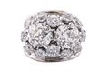 18ct White Gold Diamond Bombé Ring