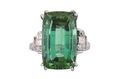 18ct White Gold Lagoon Tourmaline and Diamond Ring