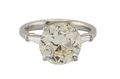 A platinum solitaire ring set with an old European cut