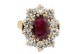 Ruby and diamond cluster