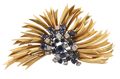 Gold, sapphire and diamond brooch
