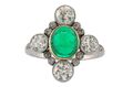 Emerald and diamond ring Circa 1920