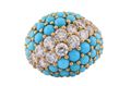 18kt Gold Turquoise and Diamond Bombé Ring