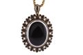 Gold Banded Agate Locket Pendant