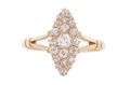 OLD EUROPEAN-CUT DIAMOND MARQUISE CLUSTER, CIRCA 1900