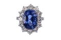 Diamond and Sapphire cluster ring