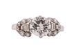 Art Deco Old European cut diamond ring with tiered architectural silhouette
