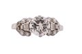 Art Deco Old European cut diamond ring with tiered architectural silhouette