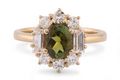 Tourmaline and diamond cluster ring