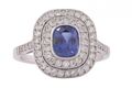 Art Deco sapphire & diamond tiered platinum ring