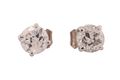 18kt White Gold Old European Cut Diamond Stud Earrings