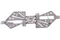Platinum Art Deco Diamond Bow Brooch