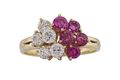 Ruby and diamond Cluster