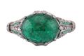 Emerald art deco ring