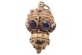 ETRUSCAN REVIVAL AMETHYST AND GOLD TAILSMAN PENDANT