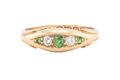 VICTORIAN DEMANTOID GARNET AND DIAMOND RING, 1864