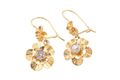 EDWARDAIN GOLD AND DIAMOND FLOWER EARRINGS, CIRCA 1910