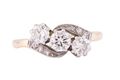 THREE STONE CROSS OVER RING
