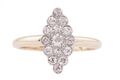 EARLY TWENTIETH CENTURY DIAMOND MARQUISE SHAPE CLUSTER RING