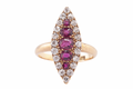 EDWARDIAN RUBY AND DIAMOND CLUSTER RING, 1903
