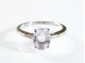 Pink Topaz & Diamond Solitaire in 18kt White Gold