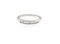 18kt white gold half eternity set with baguette cut diamonds